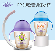 Anerxin Baby straw training cup Infant straw cup Childrens learning cup Naughty straw water cup 240ml