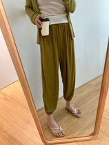 Ice silk casual pants womens 2021 new summer thin loose leg pants banana wear high waist radish pants