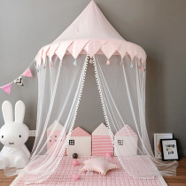 INS pure cotton tent half moon mosquito net princess dollhouse childrens bed room decoration pennant dream bed curtain