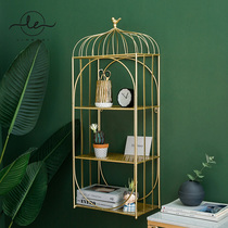 Nordic modern minimalist display rack TV background wall decorative frame bird cage shelf iron wall decorative partition