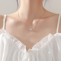925 sterling silver snowflake necklace female Korean version of ins simple versatile niche design feel cold wind Christmas choker