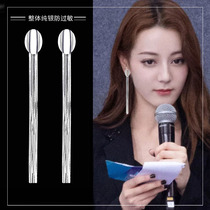 2021 advanced sense French earrings female new Korean temperament Net red long tassel sterling silver face thin earrings tide