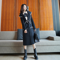 2021 new womens winter dress small senior sense Hepburn small fragrant wind lapel coat coat long
