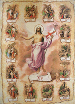  Cloth Holy Image of Jesus The Fourteenth Bitter Road Icon 50*70cm NO 33