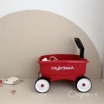 Korean in childrens shopping cart toy outdoor camp folding pull rod cart supermarket cart pull artifact