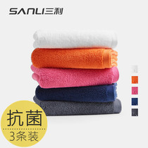  Sanli class A pure cotton yarn absorbent towel white childrens hanging small square towel adult household facial towel antibacterial