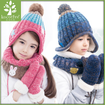 kk Tree Childrens hat autumn and winter warm boy baby winter hat girl plus velvet ear protection knitted wool hat