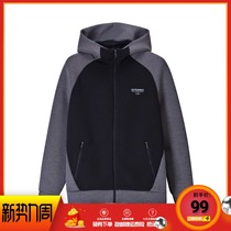 361 Degree Mens hooded cardigan sweater 2019 spring new set running sportswear coat men