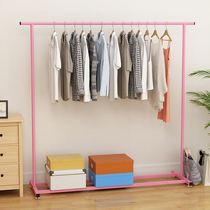 Bar drying hanger single pole balcony household thickened Galvanized rigid pipe clothes iron pipe floor flat bedroom single