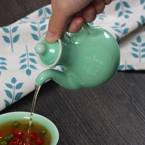 Celadon tableware kitchen hotel supplies seasoning jar sauce vinegar soy sauce pot ceramic Chinese style small seasoning oil bottle
