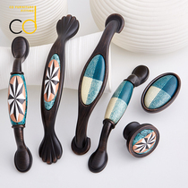 Ceramic handle European wardrobe door handle American antique cabinet drawer handle antique field cabinet drawer handle small handle