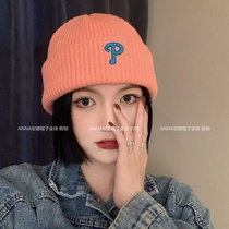 Hat female autumn and winter Korean version of Japanese Joker thick net red cold hat face small warm wool ear protection knitted hat