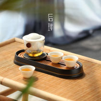 Ya Wutang ceramic kung fu tea set Small set with tea tray creative teapot tea cup modern home tea table simple