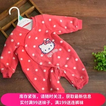 Newborn coral velvet clothes double-layer long-sleeved baby ha clothes infant cotton comfortable one-piece clothes crawling clothes