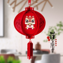2022 Year of the Tiger New Years blessing red lantern shopping mall decorations Spring Festival Tiger Fu Chinese style round lantern ornaments