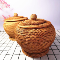  Vietnam autumn rattan woven Puer tea tea pot Tea Tuo packaging box Gift box storage storage tea bucket Temple of Heaven tank storage box