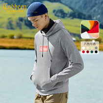 Cabbeen Carbine Mens Fashion Letter Hooded Long Sleeve Pullover Sweater Leisure Street Harbor Style Top Tide B