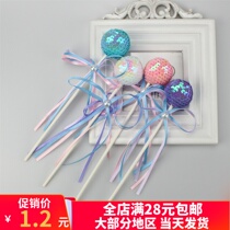Baking Decoration Round Love Bright Ball Bow Ribbon Birthday Cake Decoration Dessert Desk
