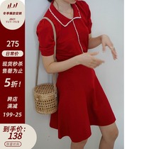 MICHELLYMO French VINTAGE handmade hook lace polo knit VINTAGE Dress