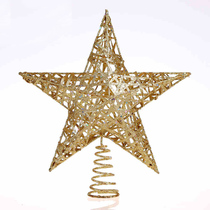 Lin Jie 30CM Christmas mall ceiling hanging large Christmas tree top star light Christmas Wrought iron five-pointed star