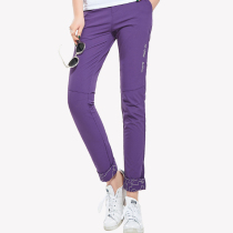 (Special clearance) Printed fast-drying pants womens autumn and winter leisure slim climbing sports hiking couples casual pants