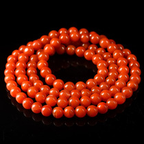 129 50g 9 5mm Persimmon Red South Red Agate Ball Necklace Buddha Beads Multi-Circle Hand String