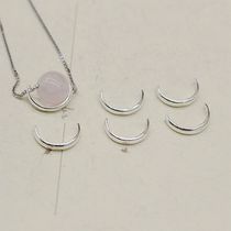 S925 Pure Silver Diy Hand Necklace Pendant Accessories Crescent Bend Semi-circle Bracelet Bead handmade ornament