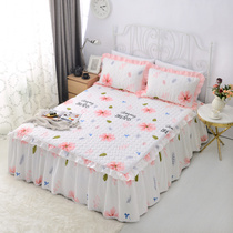 2021 warm winter series small lace cotton padded bed skirt Cotton bedspread thickened single protective cover
