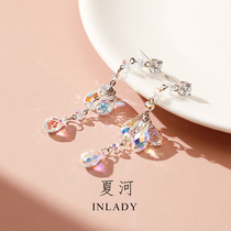 Austrian crystal earrings womens original niche design water drop earrings elegant high-end light luxury super flash earrings