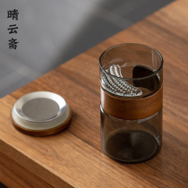 A clear and sunny day of fasting) Day Style Upscale Office Bubble Tea Cup Tea Water Separation Glass Water Cup Drinking Tea Cup With Filter Mesh