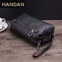 Sheep Leather Handbag mens genuine leather Han version Business casual handbag Mens large capacity Soft leather Handbags Bag Fashion