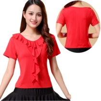 Dance clothes Agaric Side Clothes Dancing Clothes Dancing to Adults Womens Square Dance Costumes New short sleeves Dancing Moden