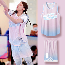 New Basketball Clothes Customized Girls Student Fake Two Training Team Dresses Girls Sports Jersey Class Competition