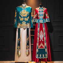 Xiuhe dress bride and groom 2021 new Chinese wedding dress men and womens suit Chinese style Xiuhe dress wedding dress