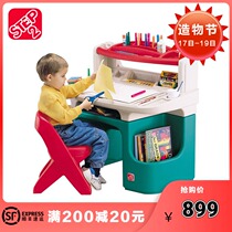 American imported step2 childrens study table Small artist painting table Writing desk Baby table and chair set painting table