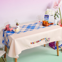Zuo Xianduo coffee table Plaid tablecloth ins Wind rectangular waterproof premium desk fabric American retro