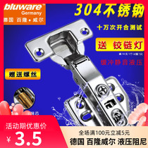 Germany Blumwell thickened cushioning damping hinge Wardrobe cabinet aircraft pipe hinge automatic closing stainless steel