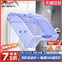 Delixi Waterproof Box Type 86 Switch Panel Protective Cover Toilet Bathroom Plastic Splash Box Socket Waterproof Cover