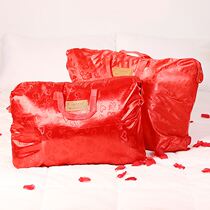 Wedding clothes happy quilt bag Chinese style wedding red handbag storage bag wedding dowry supplies