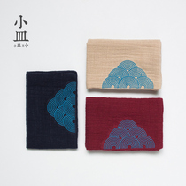 Tea towel Absorbent cotton linen tea cloth rag Kung Fu tea table Tea ceremony special embroidery flower rectangular towel Jiefang