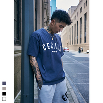 Furnace products summer new trend foam printing short sleeve T-shirt men loose simple base shirt round neck shirt top