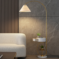 Nordic pleated floor lamp living room simple light luxury modern sofa bedroom creative fishing lamp Net red vertical table lamp