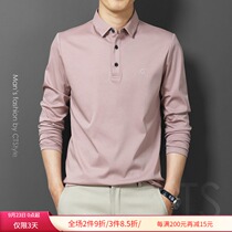 Spring and autumn mercerized cotton mens long sleeve T-shirt spring and autumn cotton autumn top polo shirt 2021 Mens