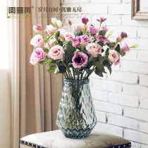 Nordic light luxury glass vase ornaments modern simple transparent hydroponic living room home flower arrangement dining table table top