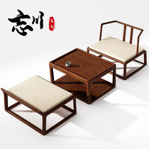  New Chinese tea table solid wood imitation ancient small tea table tea table and chairs Combined zen tea room office Kung Fu bubble tea table