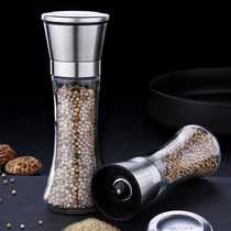 Old-fashioned hand-turned Manual white black pepper grinding bottle pepper powder Sea salt Western food seasoning handmade grinders