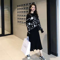 Sandro moscoloni retro slim knit two-piece loose royal sister fashion suit 2021 autumn and winter