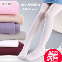  Childrens stockings Spring and summer girls pantyhose anti-hook Velvet thin baby leggings Student white dance socks
