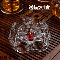 Glass teapot heating base point candle bubble scented tea ancient tea course burning candle tea maker insulation base warm tea stove