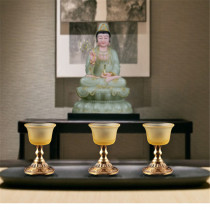  Pure copper water supply cup glass water supply cup for Buddha household water supply cup for Guanyin holy water cup for Buddha eight auspicious ornaments in front of the Buddha